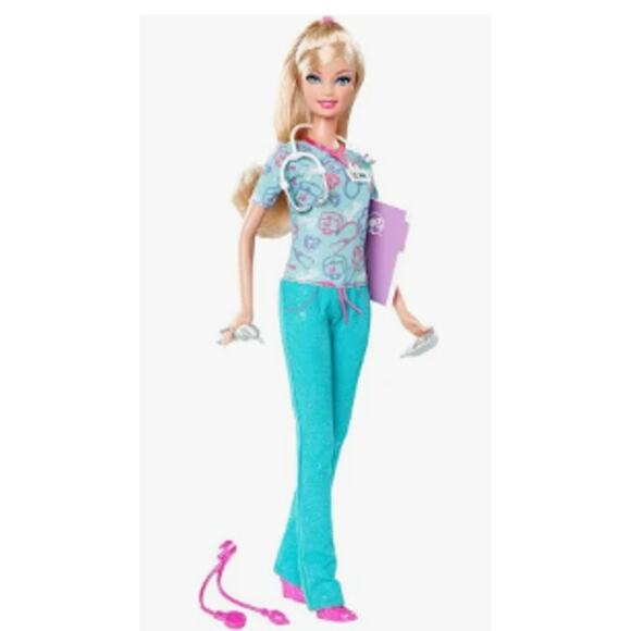 Mattel Barbie I can Be a Nurse Glitter Scrubs 2011 Jumpsuit Coverall Replacement - Picture 1 of 6